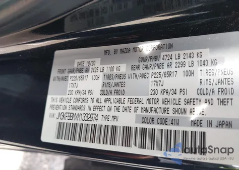 2021 Mazda Cx-5 Sport from USA, damaged, VIN JM3KFBBMXM1332974